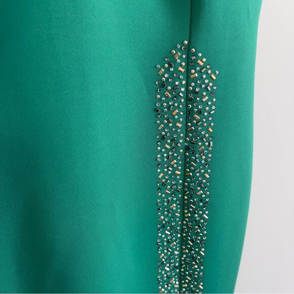 Calvin Klein Green Embellished Knee Length Sleeveless Dress Size 2 - Picture 3 of 5